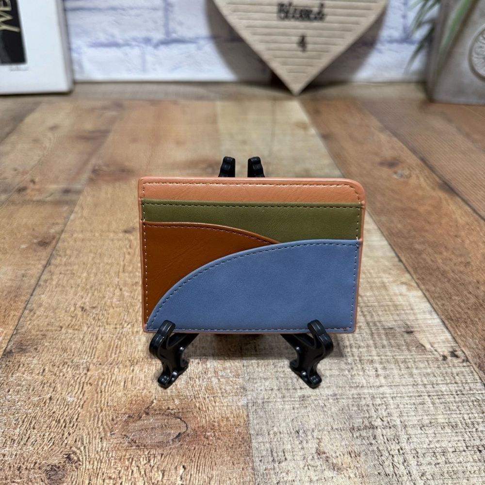 💜 Universal Thread Card Case Colorblock Wallet
